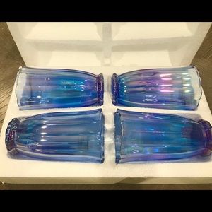Pioneer Woman Pearlized Blue Drinking Glasses